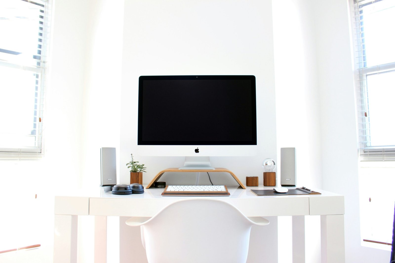 iMac on top of table